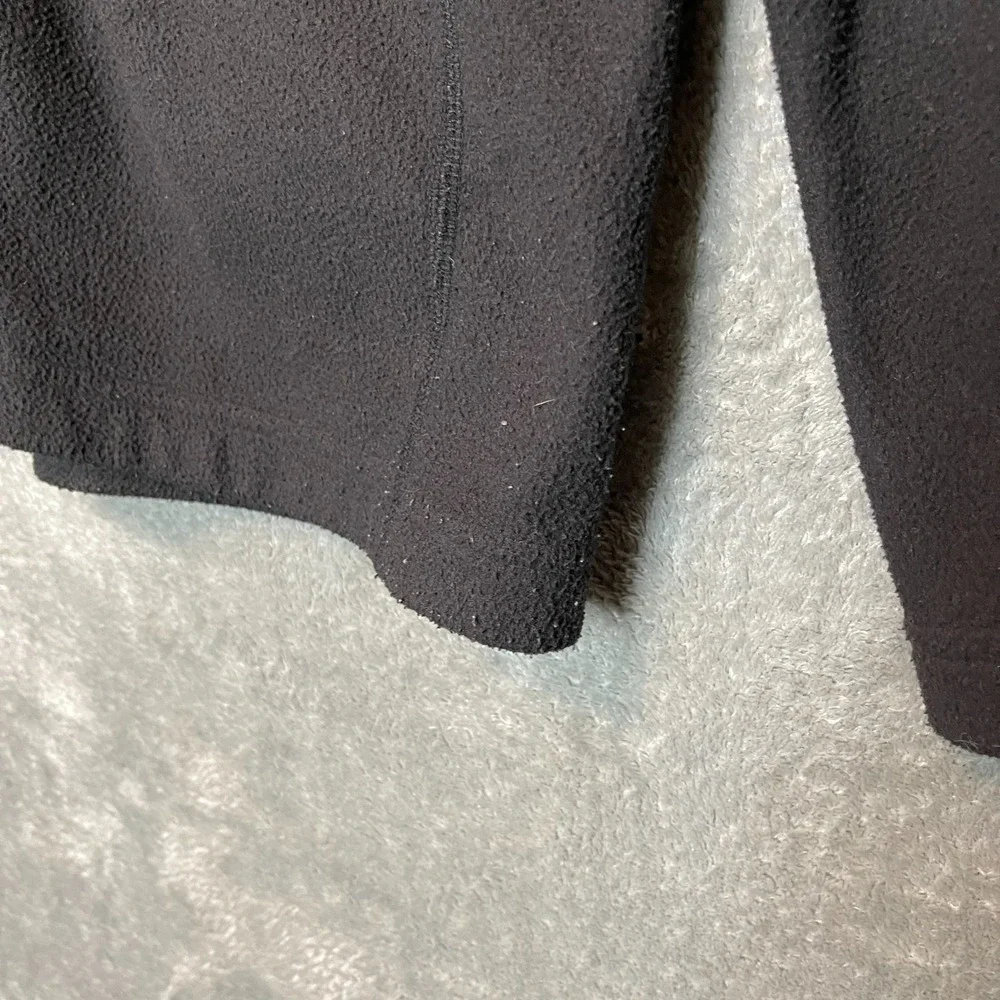North Face Men Lightweight Full Zip Fleece Mock Neck Log Sleeve Jacket M Black
